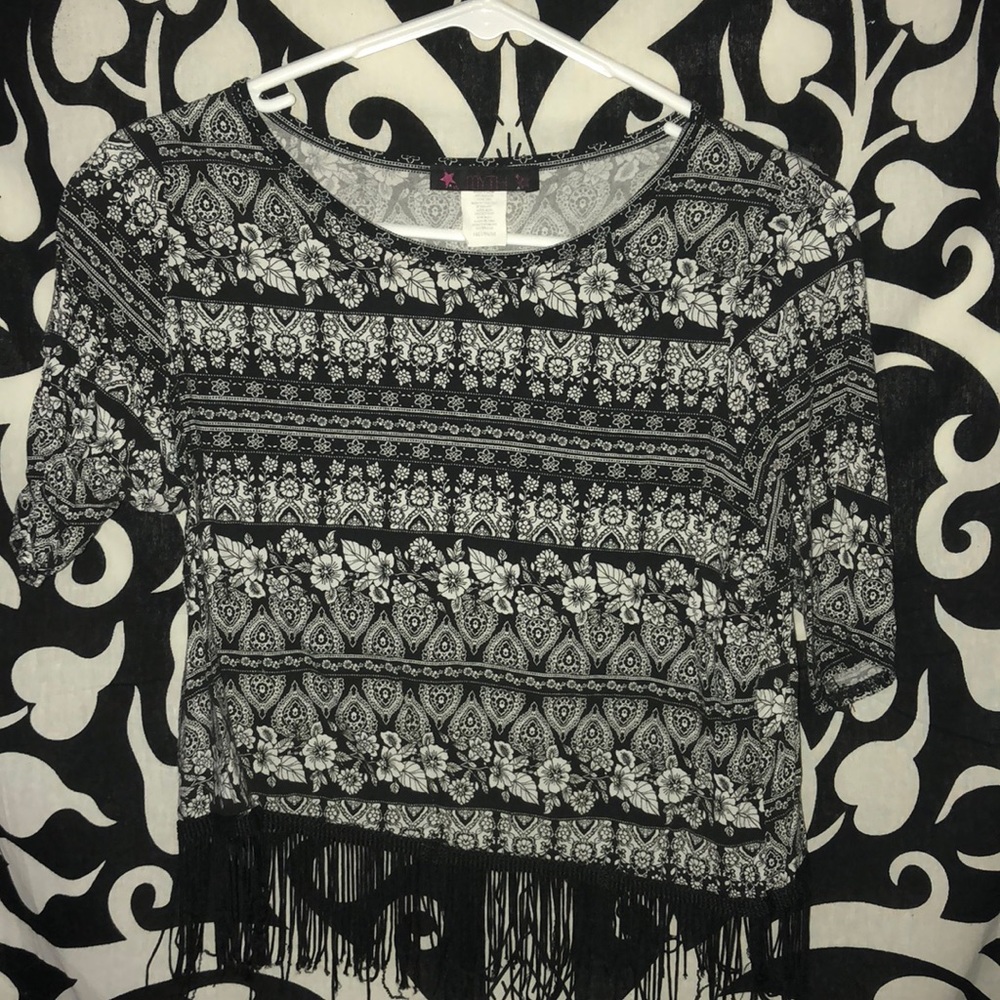 Black and white designed shirt